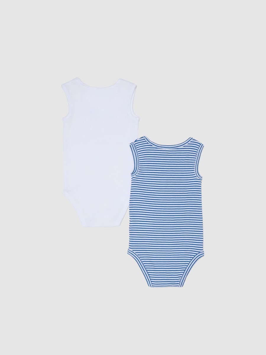 Bipack body senza maniche in puro cotone multicolor da neonato_1
