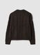 Grey wool-blend cable-knit oversized cardigan with deep V-neck_2