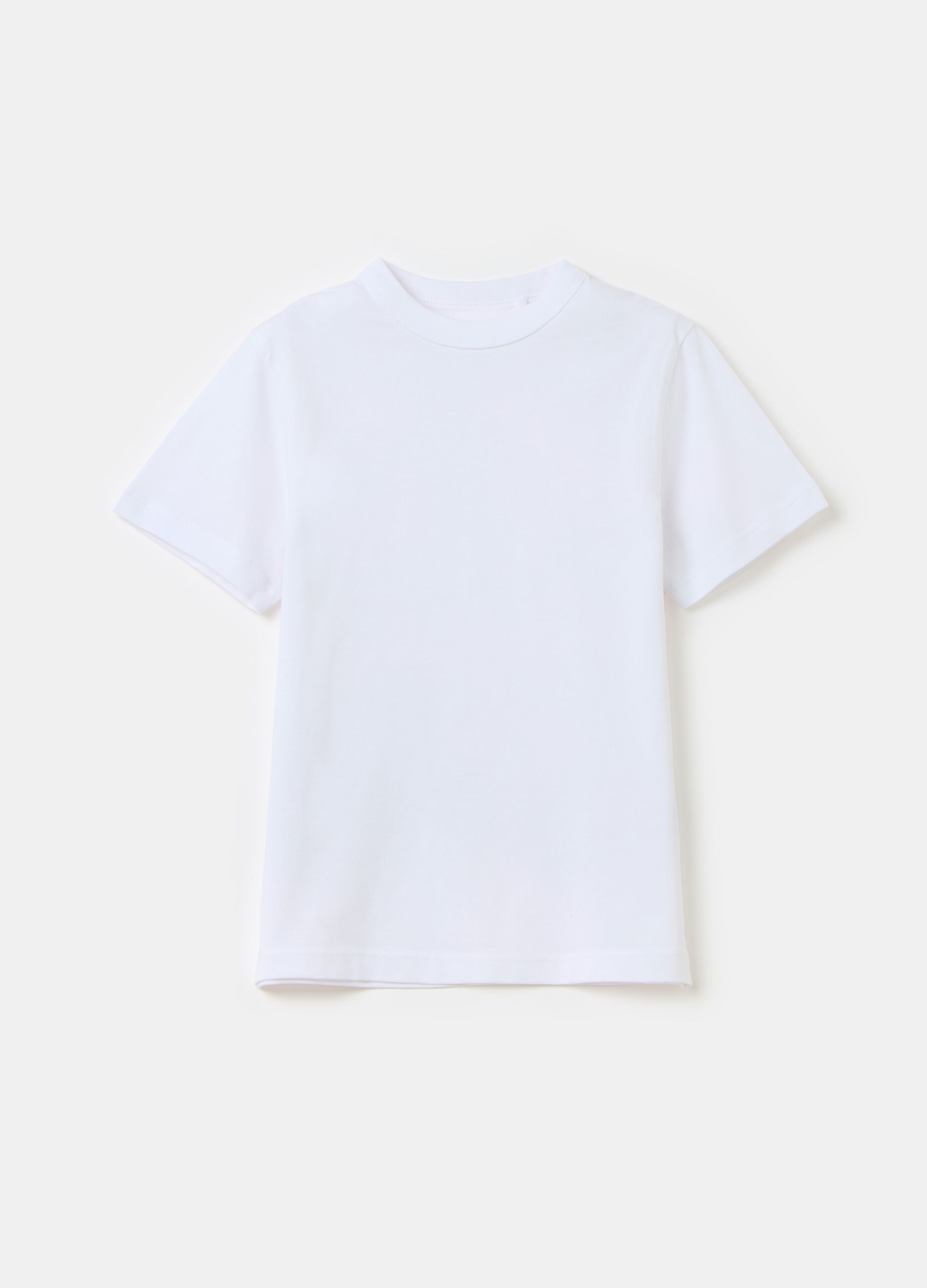 Essential organic cotton T-shirt with round neck