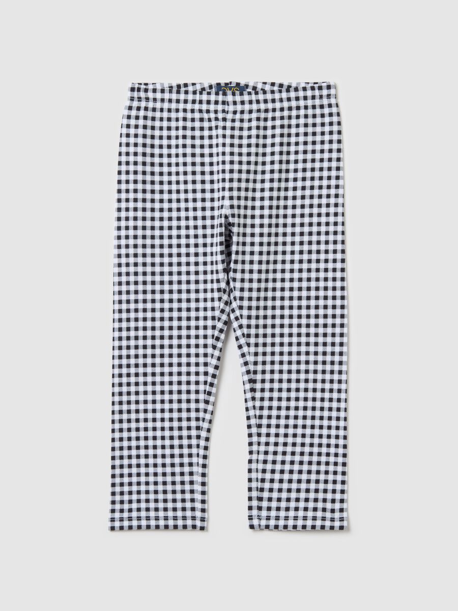 Leggings a tre quarti in cotone stretch _0