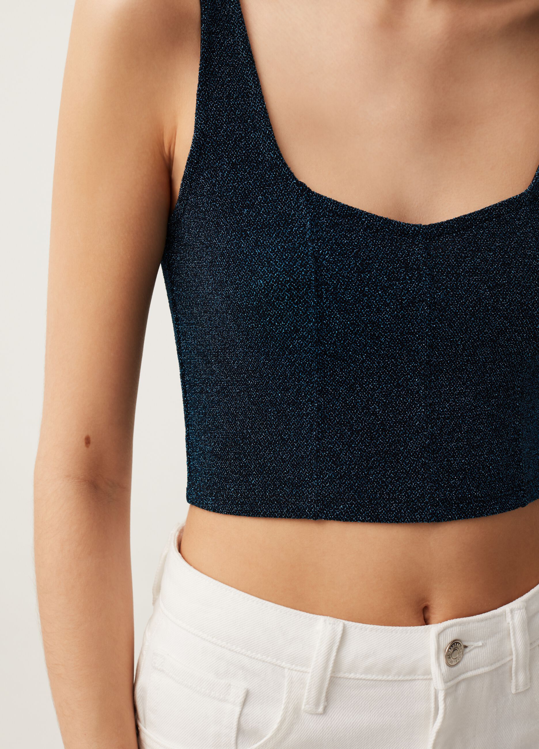 Tank top crop con lurex Baby Angel_3