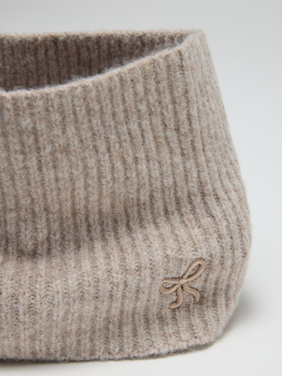 Girls' Beige Ribbed Hat_2