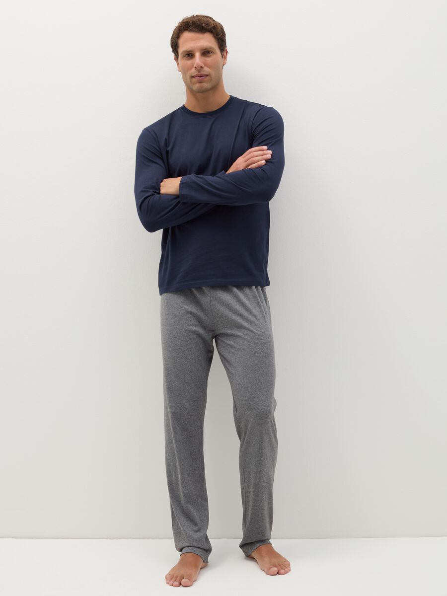 Long pyjamas with round neck in cotton_0