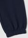 Pantaloni jogger blu in puro cotone con stampa_3