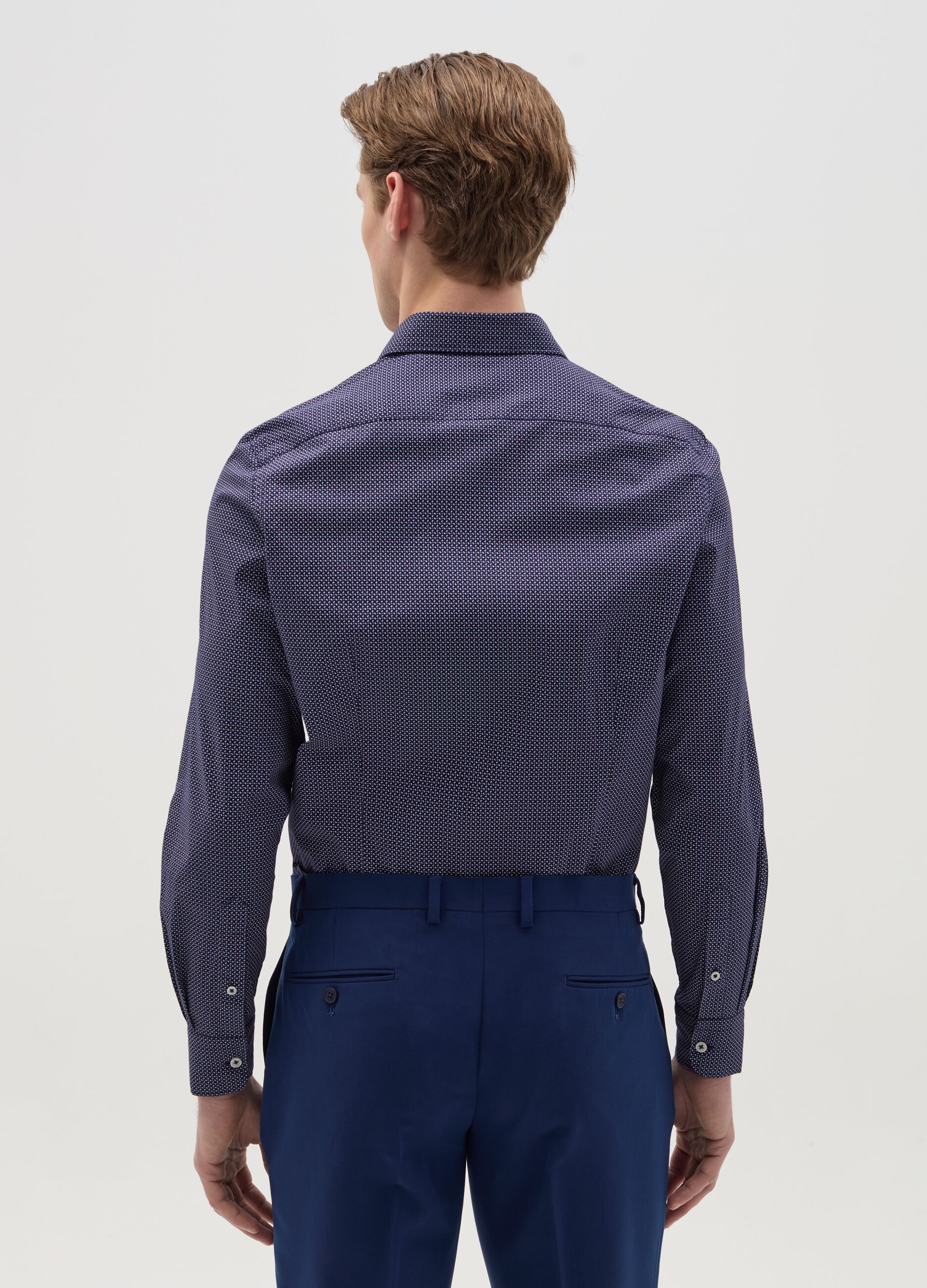 Slim-fit shirt with micro print