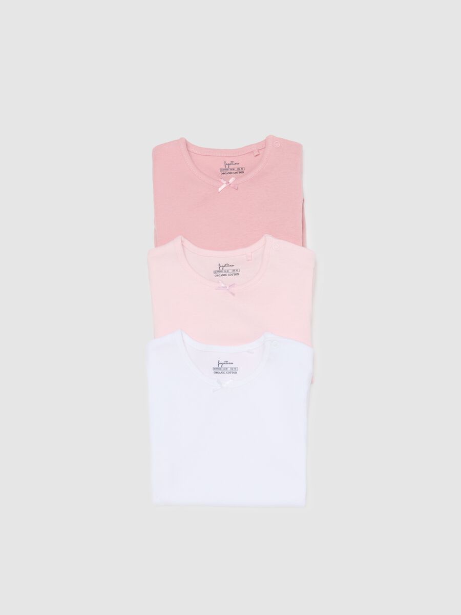 Multicolour baby girl t-shirt tripack in pure cotton_3