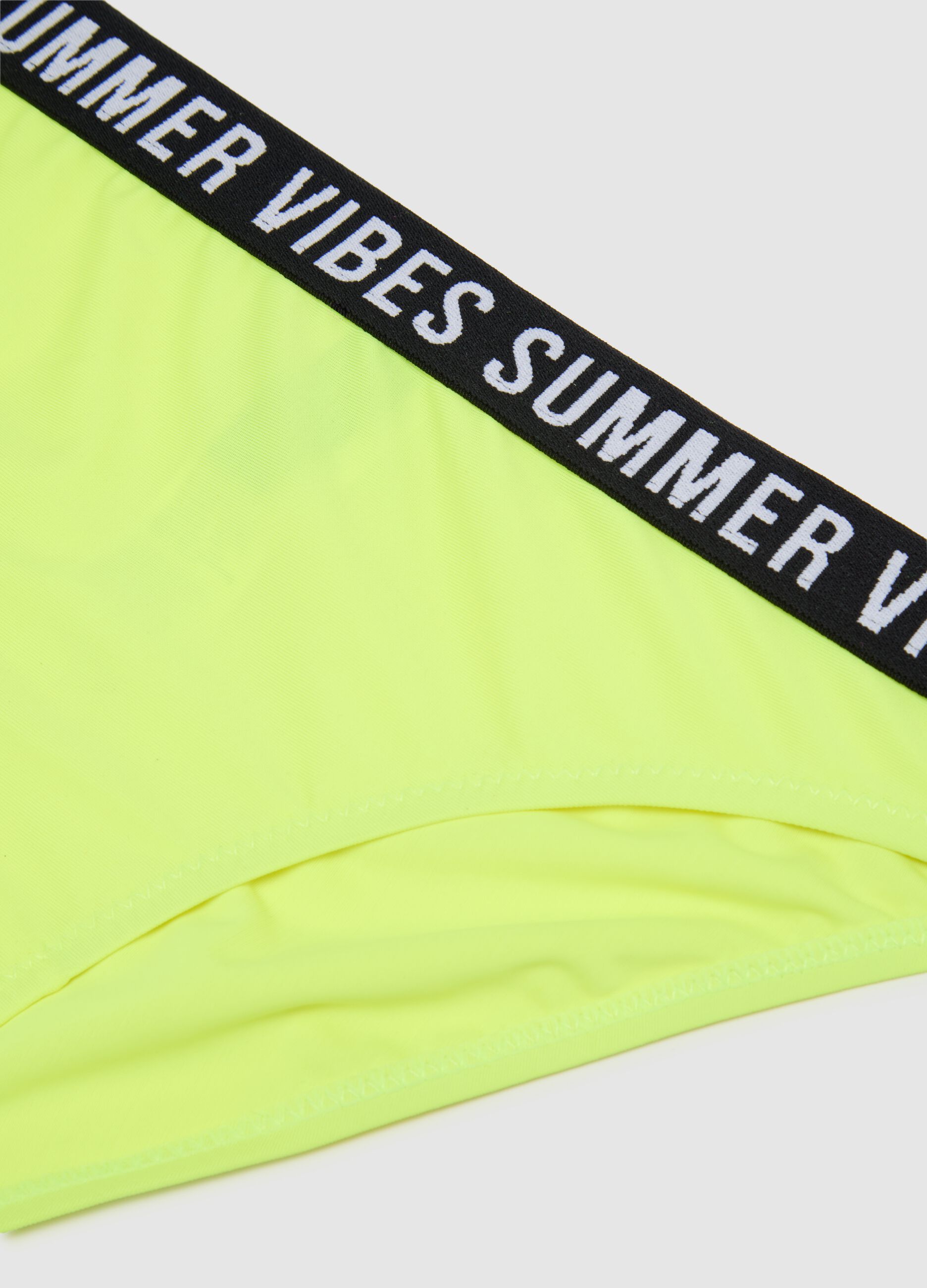 Bikini da ragazza in tessuto elasticizzato giallo