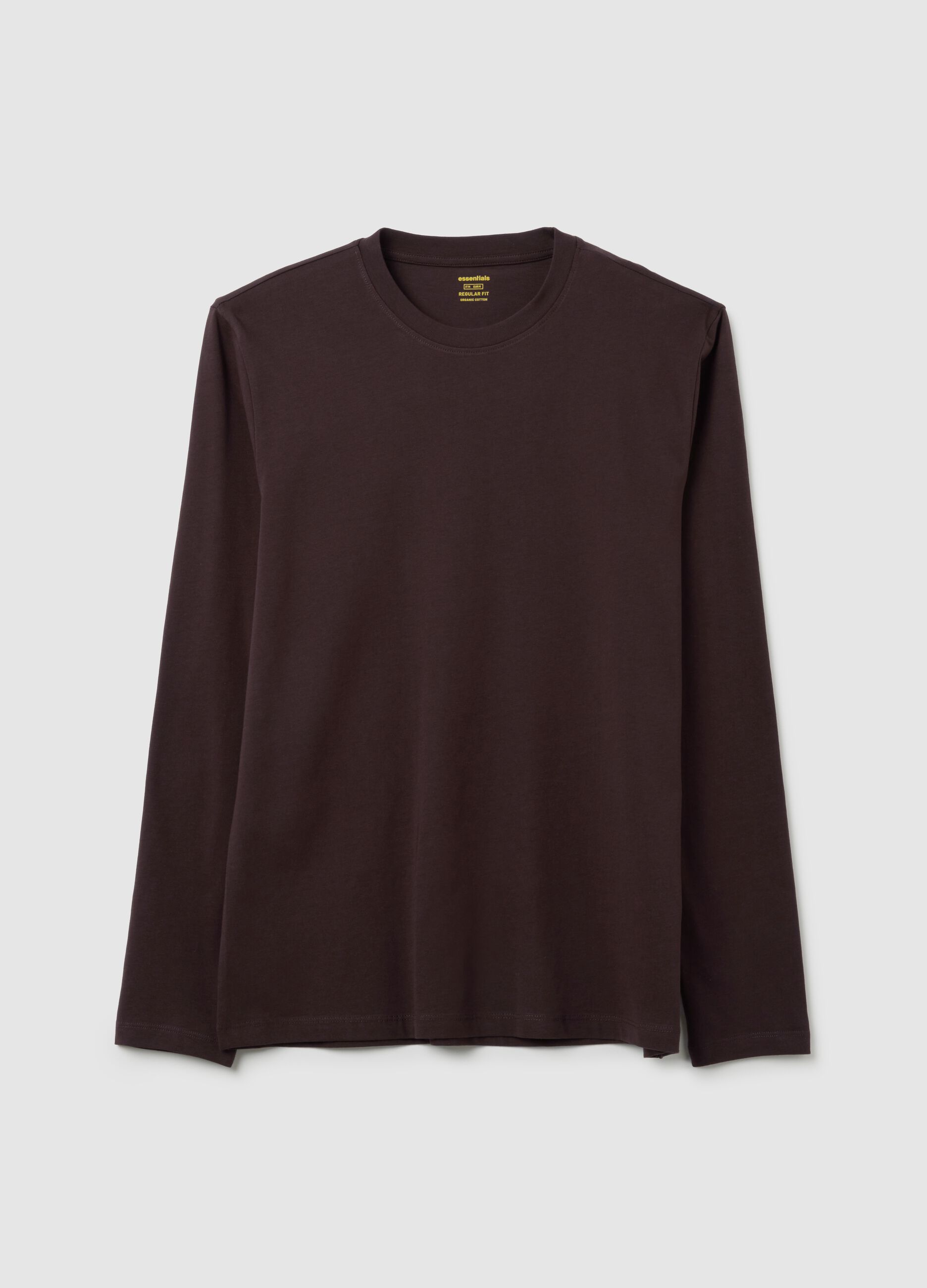 Maglia in puro cotone marrone regular fit