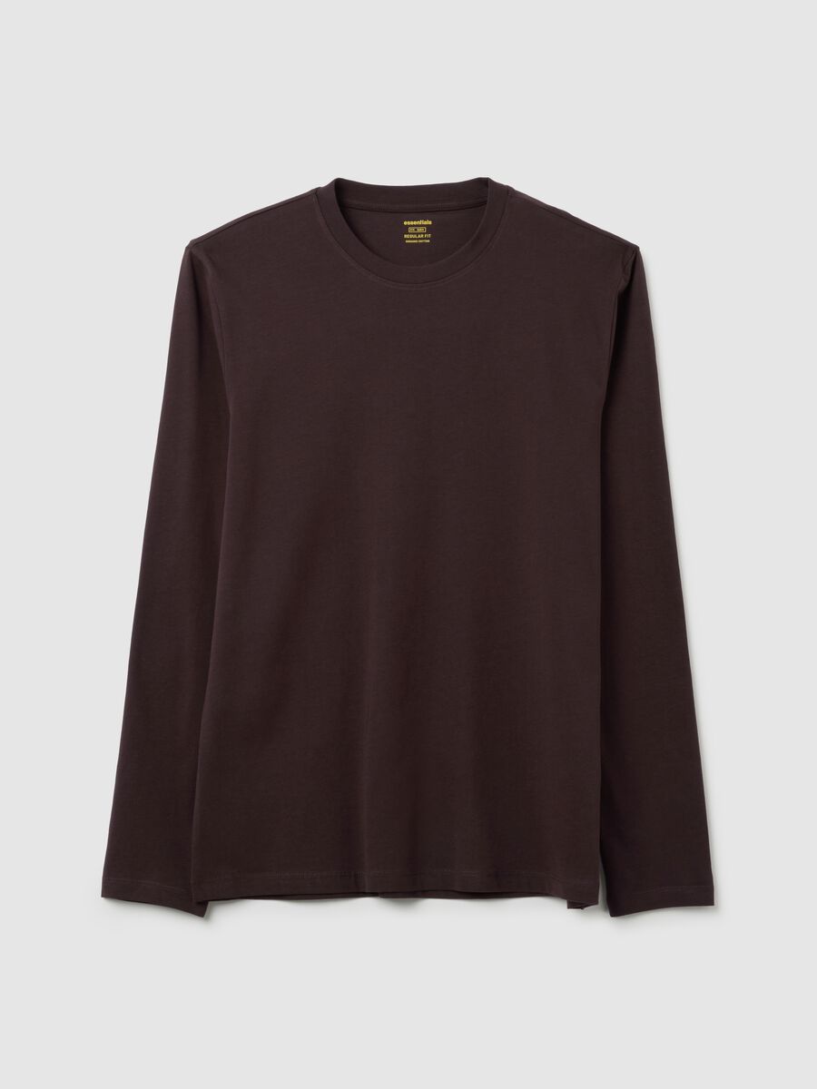 Maglia in puro cotone marrone regular fit_4