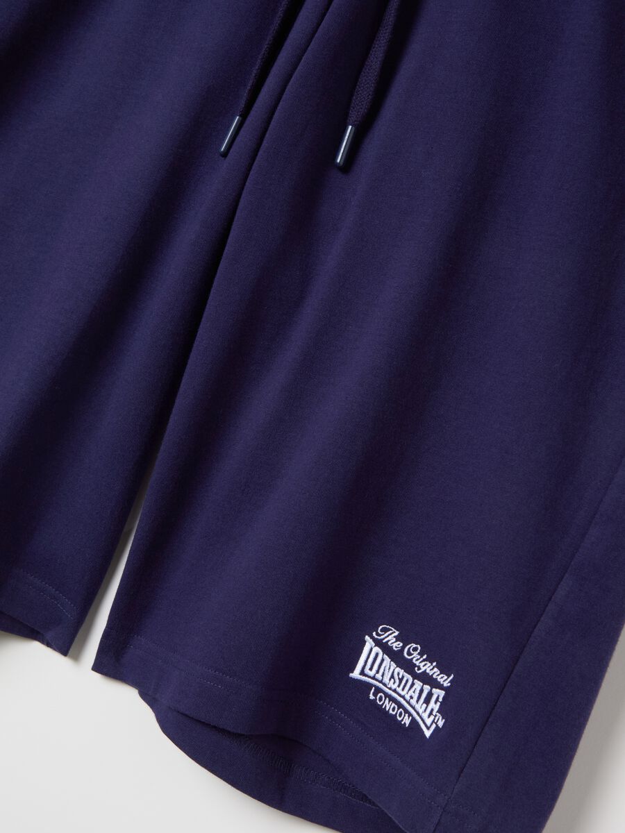 Fleece Bermuda shorts with logo embroidery_5