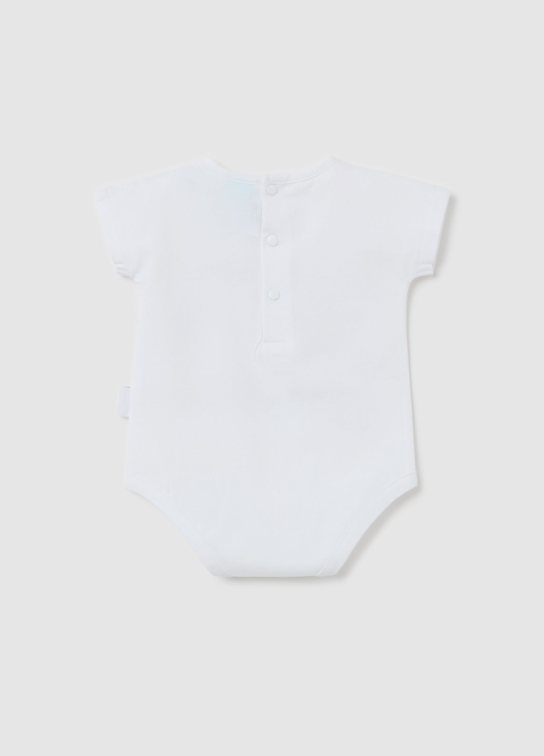White bodysuit in organic cotton with Winnie the Pooh print