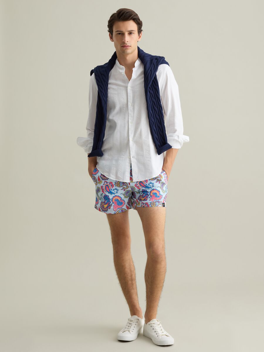 Men’s short swim costume in multicoloured blend with regular fit_0