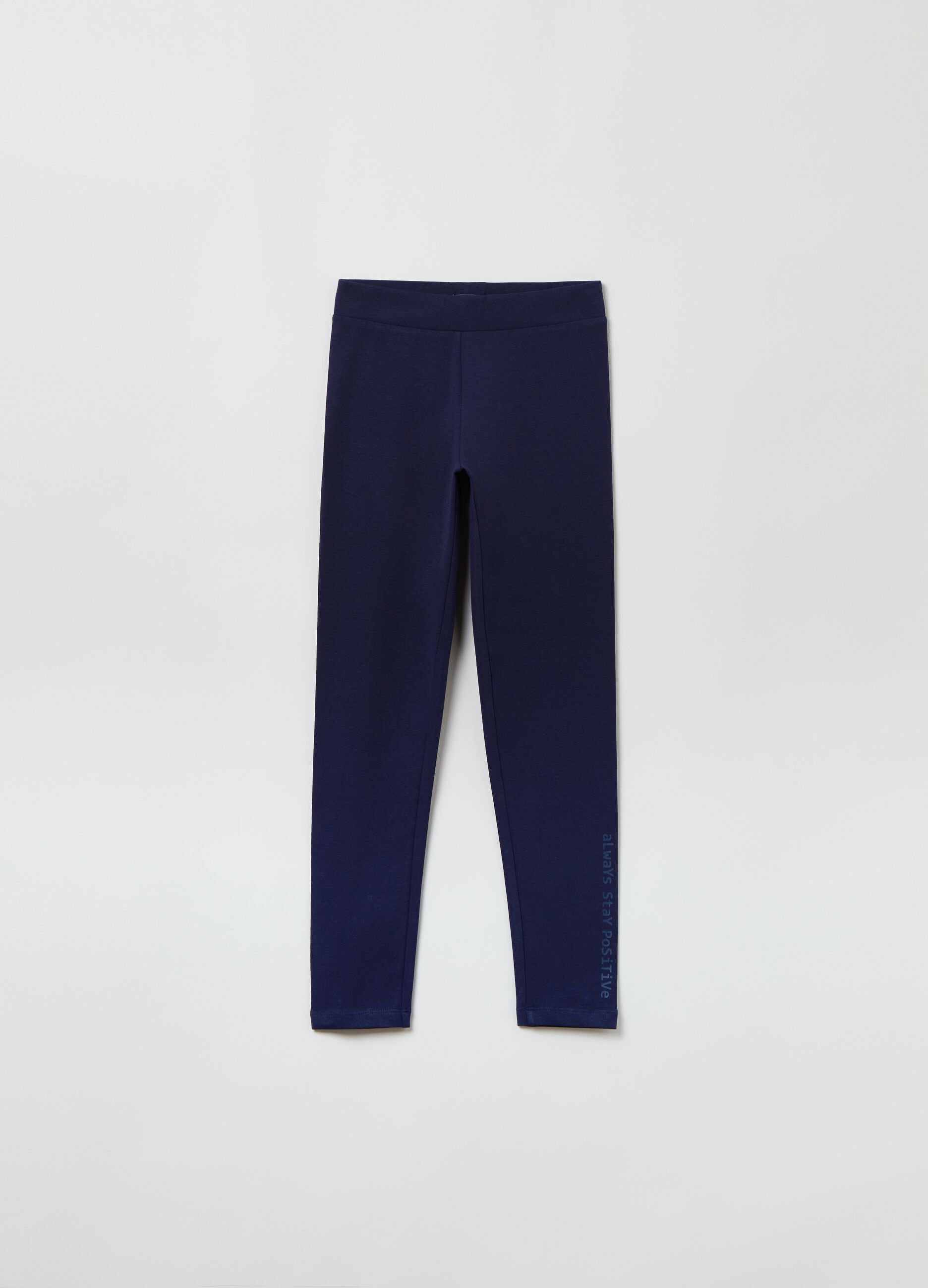 Leggings in cotone stretch con stampa