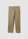 Pantaloni chino in cotone elasticizzato beige regular fit_4