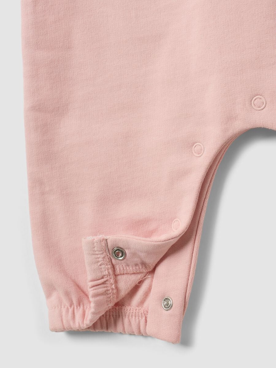 Tutina rosa in puro cotone organico con stampa Stitch per neonata_2