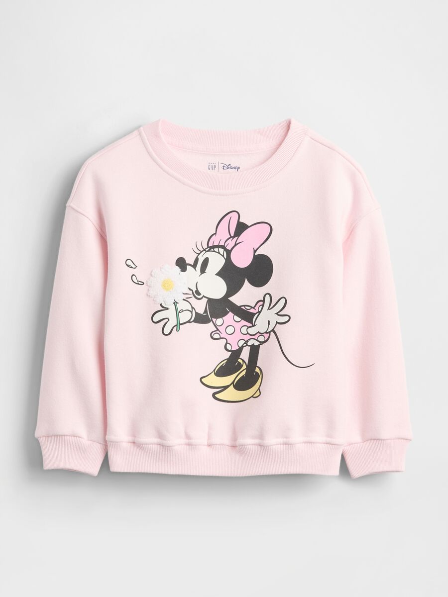 Felpa in misto cotone rosa da neonata regular fit con Minnie_0