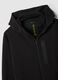 Black regular fit hoodie with zip_5