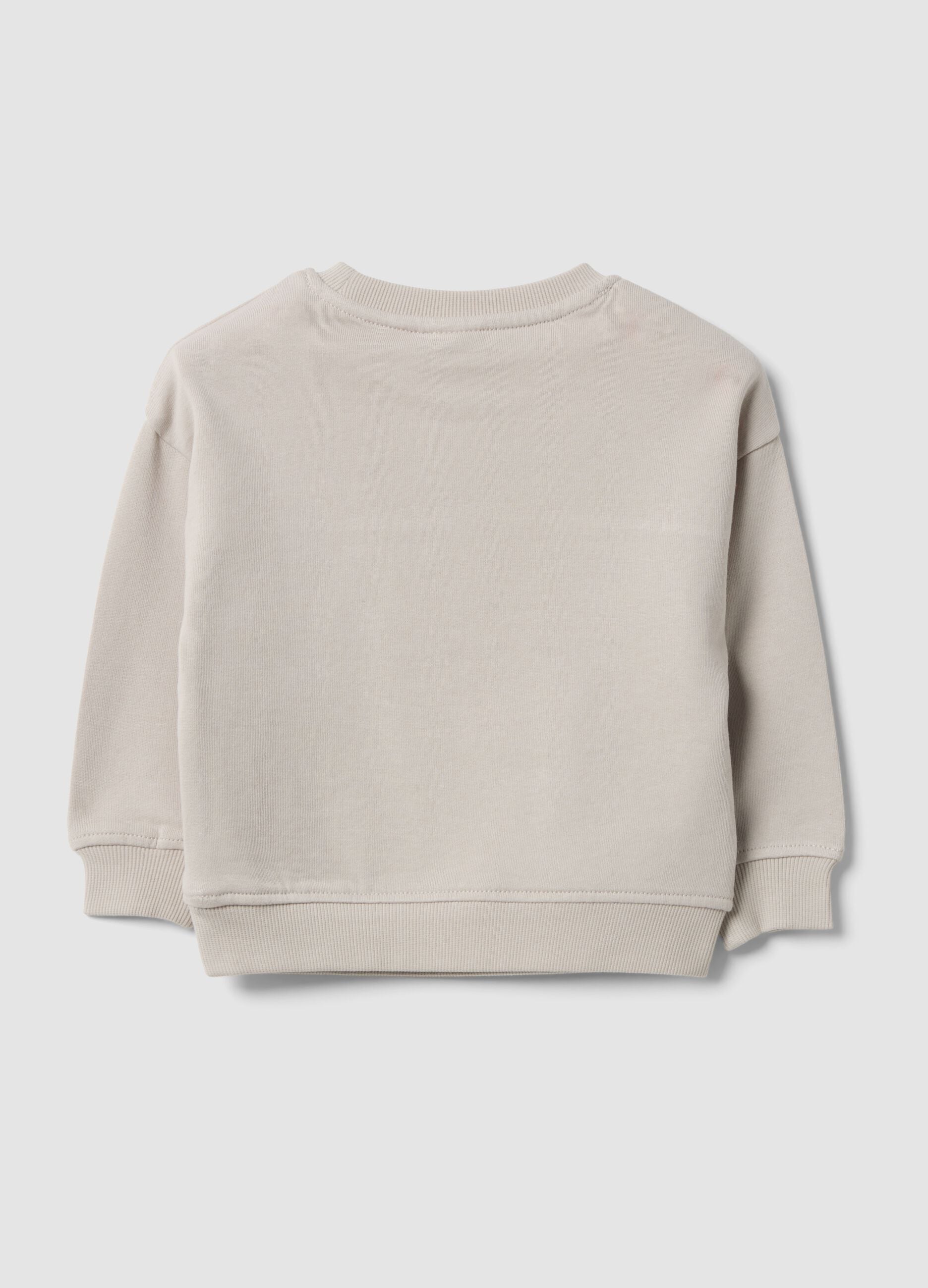 Grey oversized crew-neck sweatshirt in pure organic cotton for boys