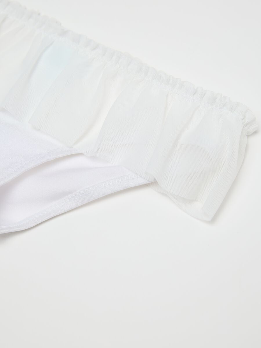 Girls’ bikini in white stretch fabric with Minnie Mouse print_2