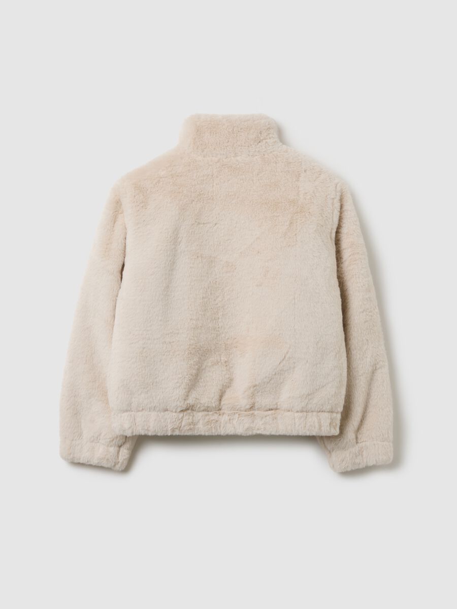 Giacca imbottita da ragazze beige con cappuccio_1