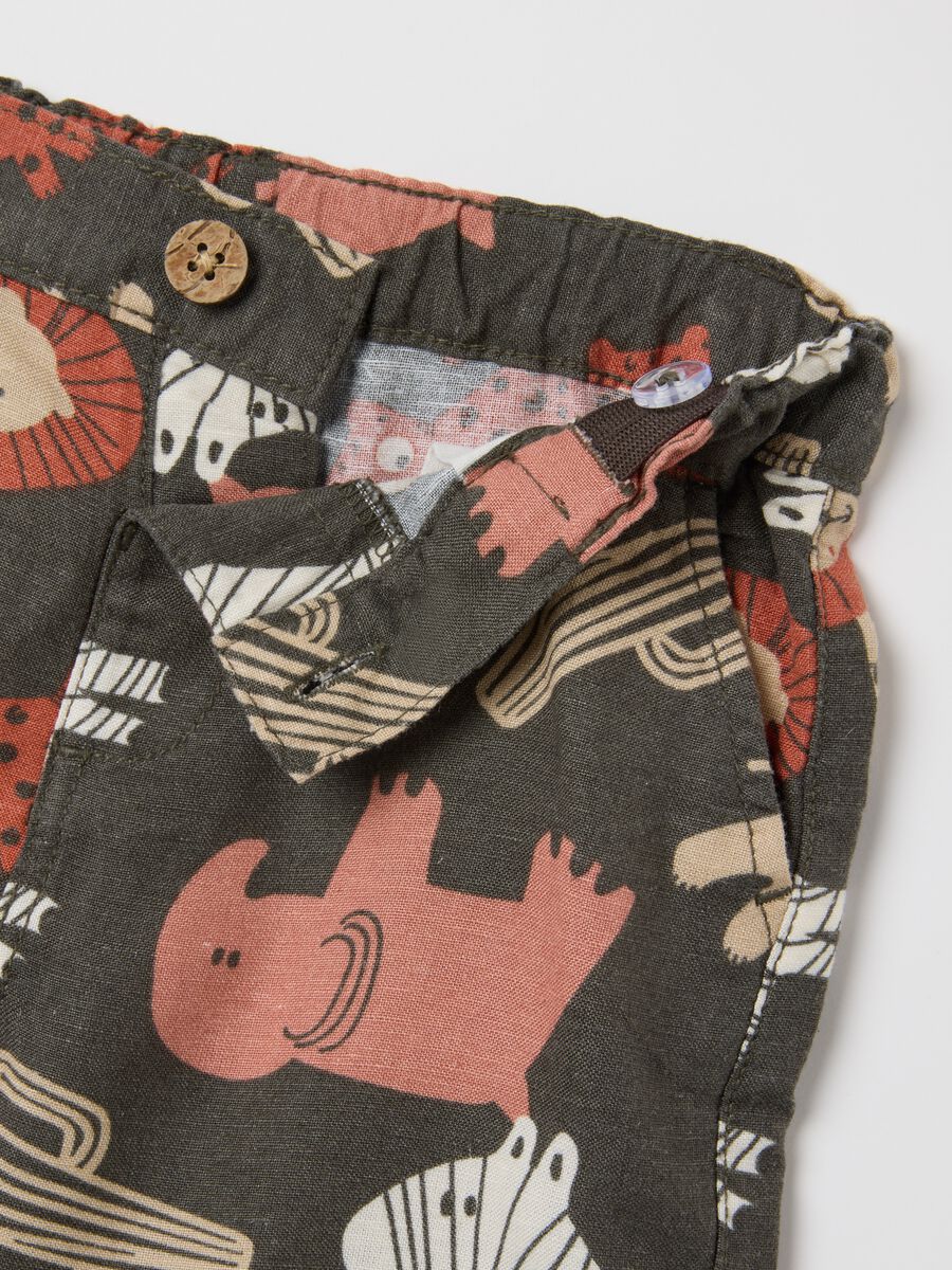 Shorts da bambino in misto viscosa e lino multicolor regular fit_2
