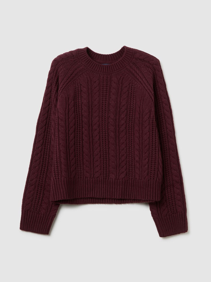 Red knitted sweater with regular fit_4