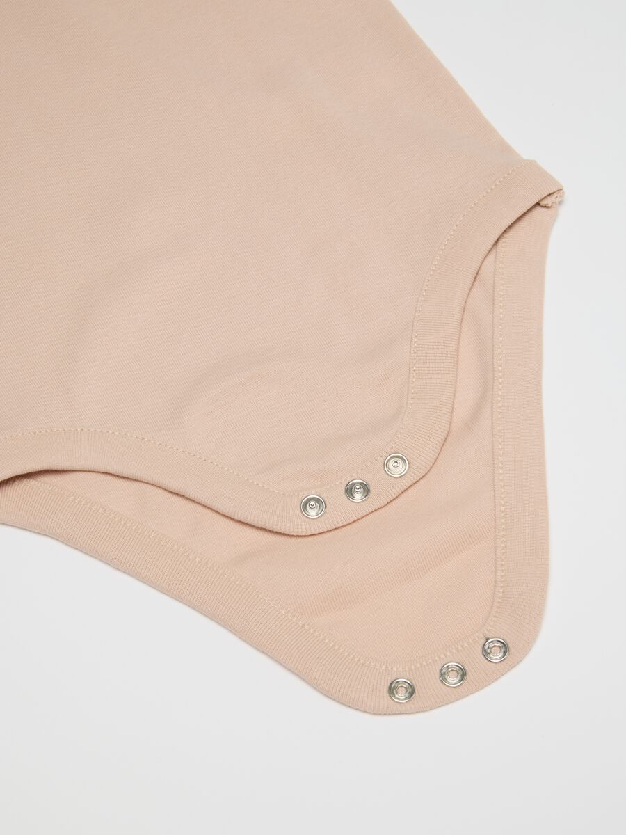 Baby girl's beige pure cotton bodysuit tripack_3