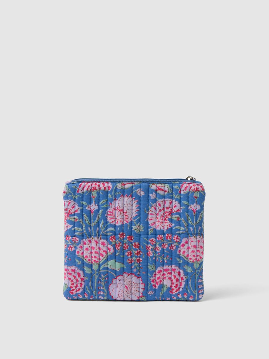 Multicolour Pure Cotton Pouch with Floral Pattern_1