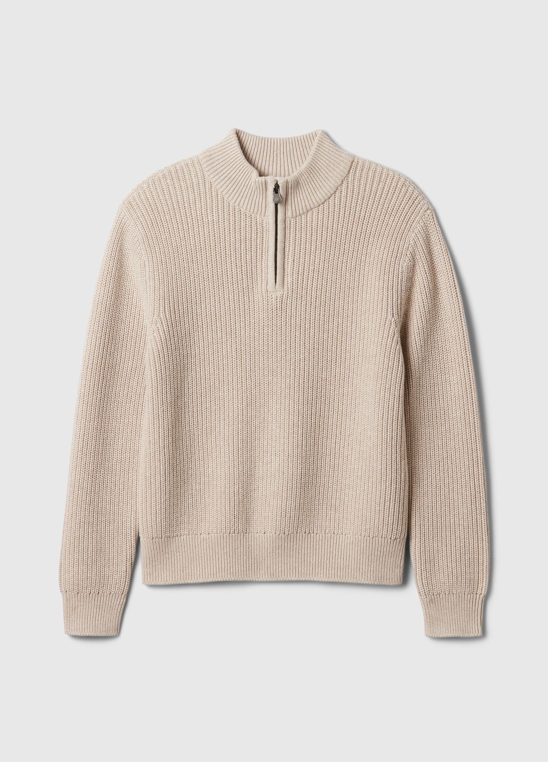 Mock neck pullover with half zip