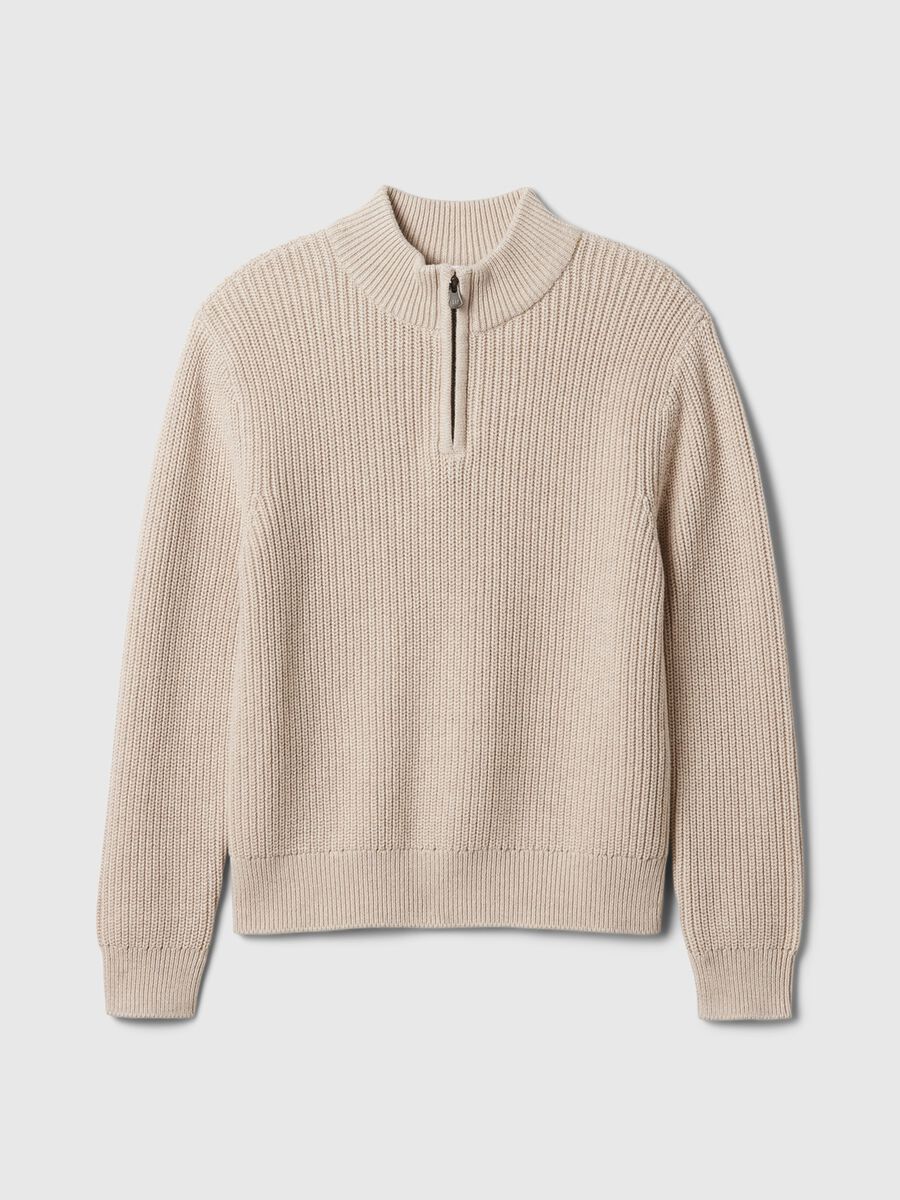 Mock neck pullover with half zip_3