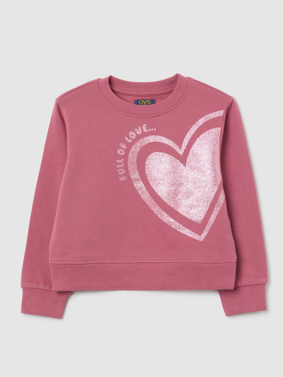 Girls' Pink Pure Cotton Regular Fit Sweatshirt_0