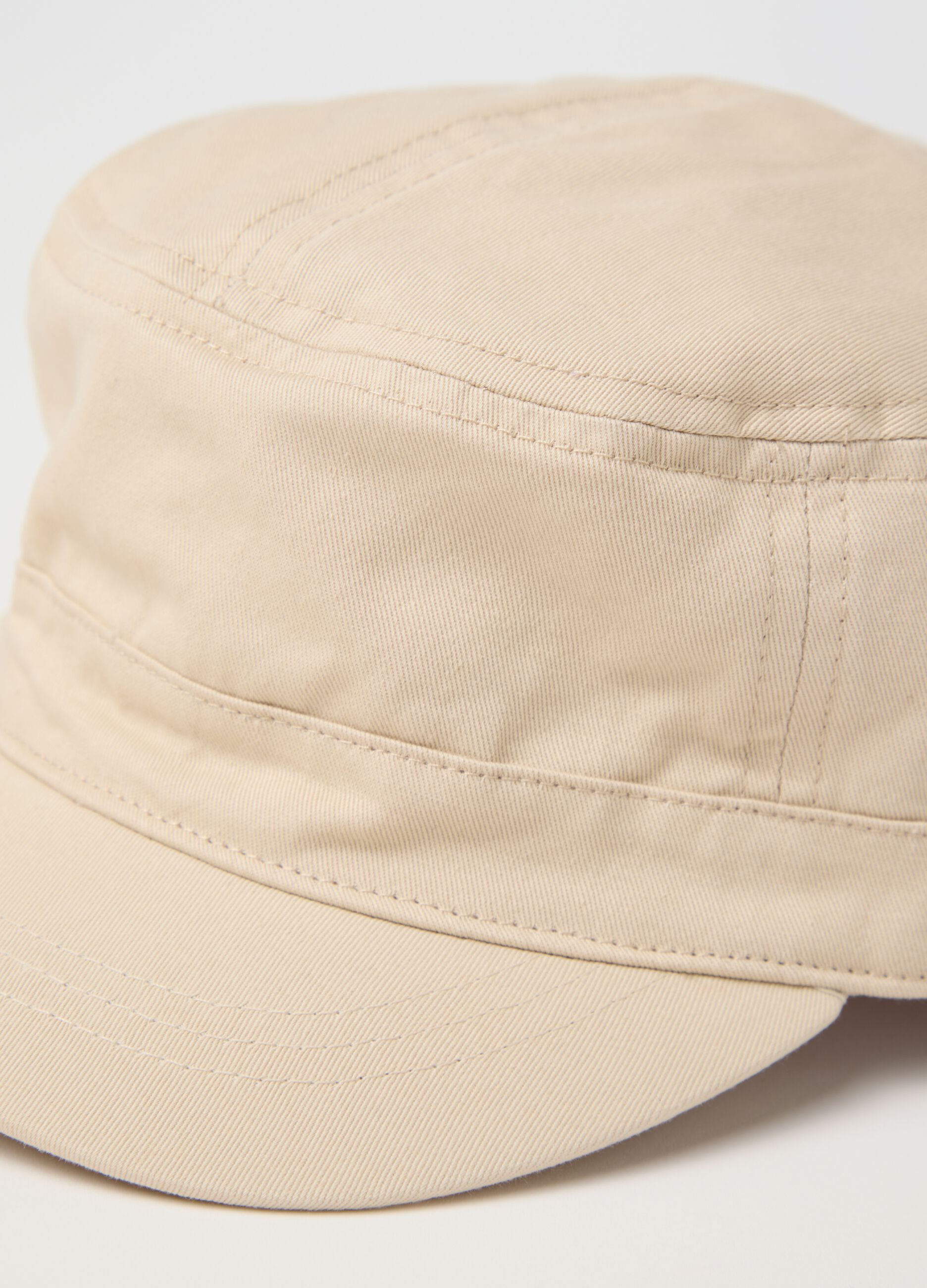 Beige cotton baseball cap