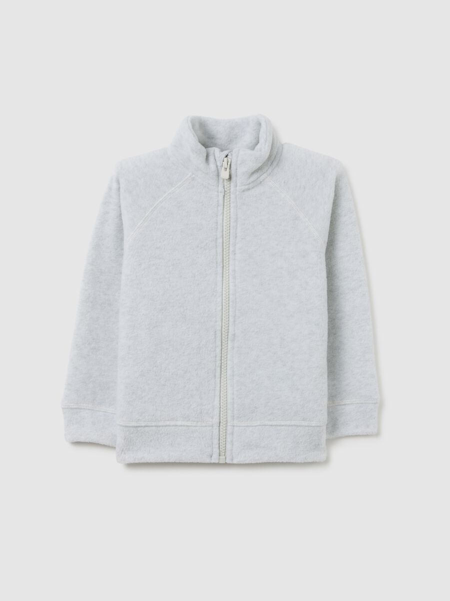 Grey fleece children's turtleneck regular fit with zip_0