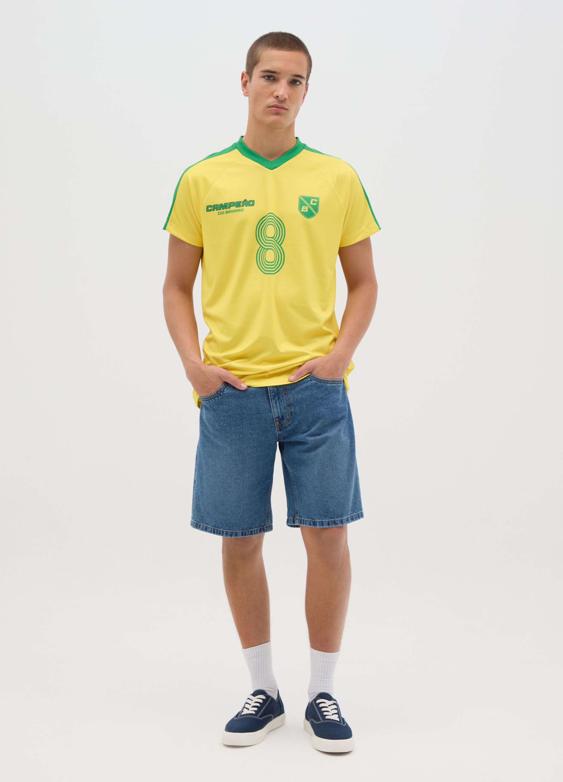 Men's shirt in mixed yellow and green