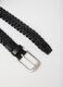 Black braided genuine leather belt_1
