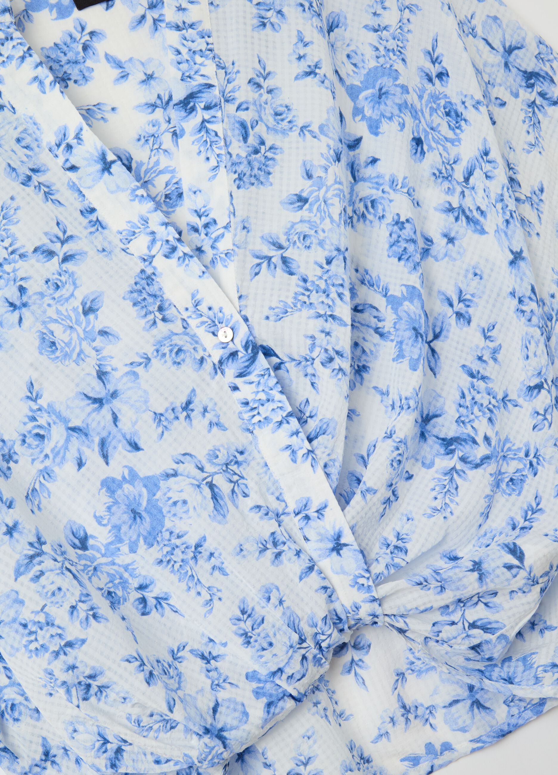 Floral blouse with knot