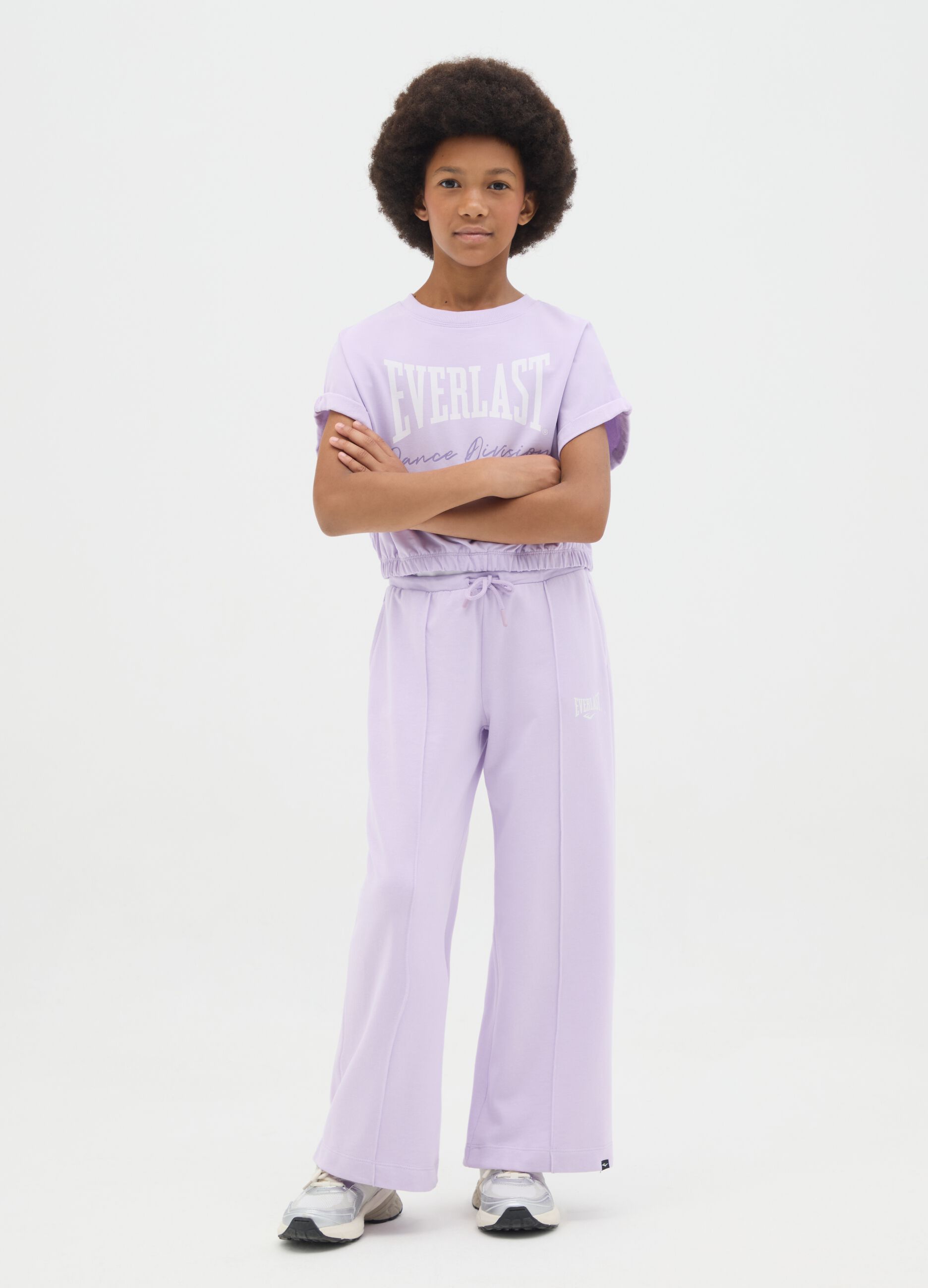 Completo jogging da ragazze in puro cotone viola