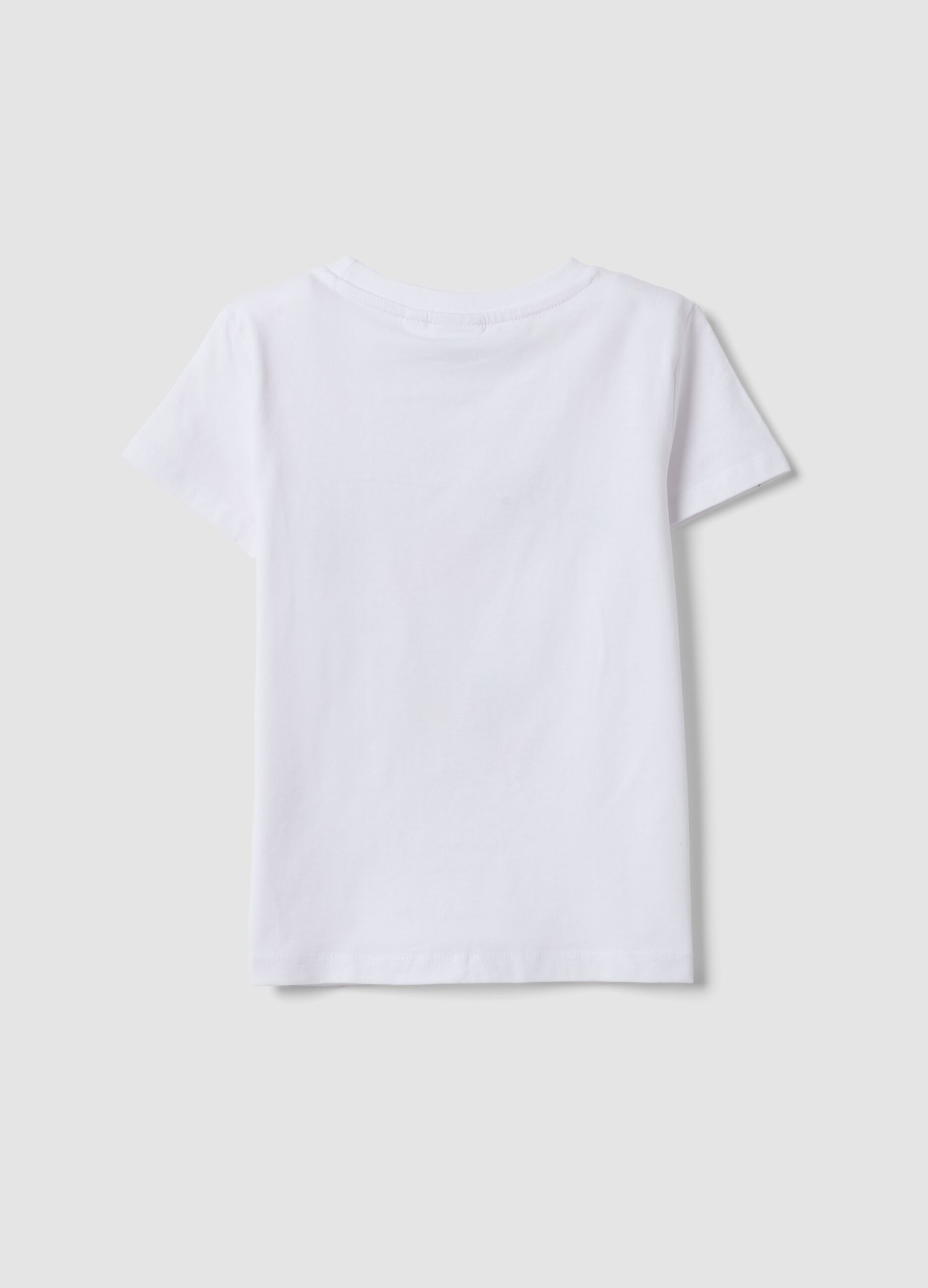 White short-sleeve stretch cotton T-shirt