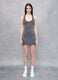Backless Vintage Grey Mini Dress _0