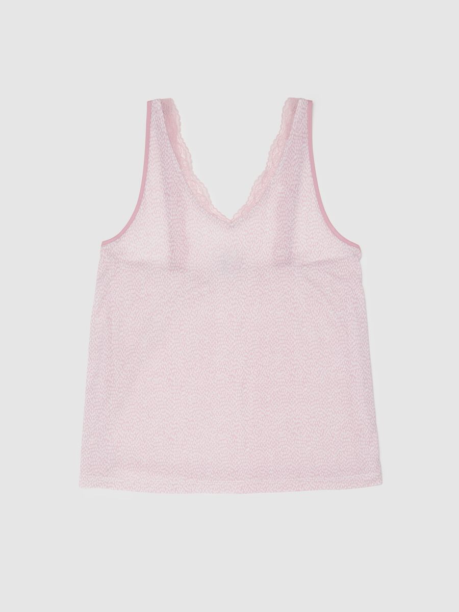 Pink pure viscose tank top with regular fit_0