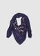Blue scarf with floral details_0