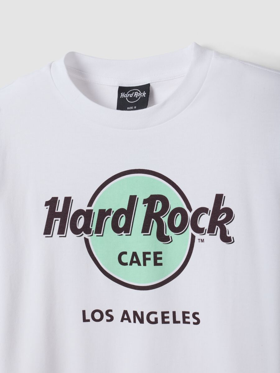 White 100% cotton T-shirt with Hard Rock Cafe logo, regular fit_1