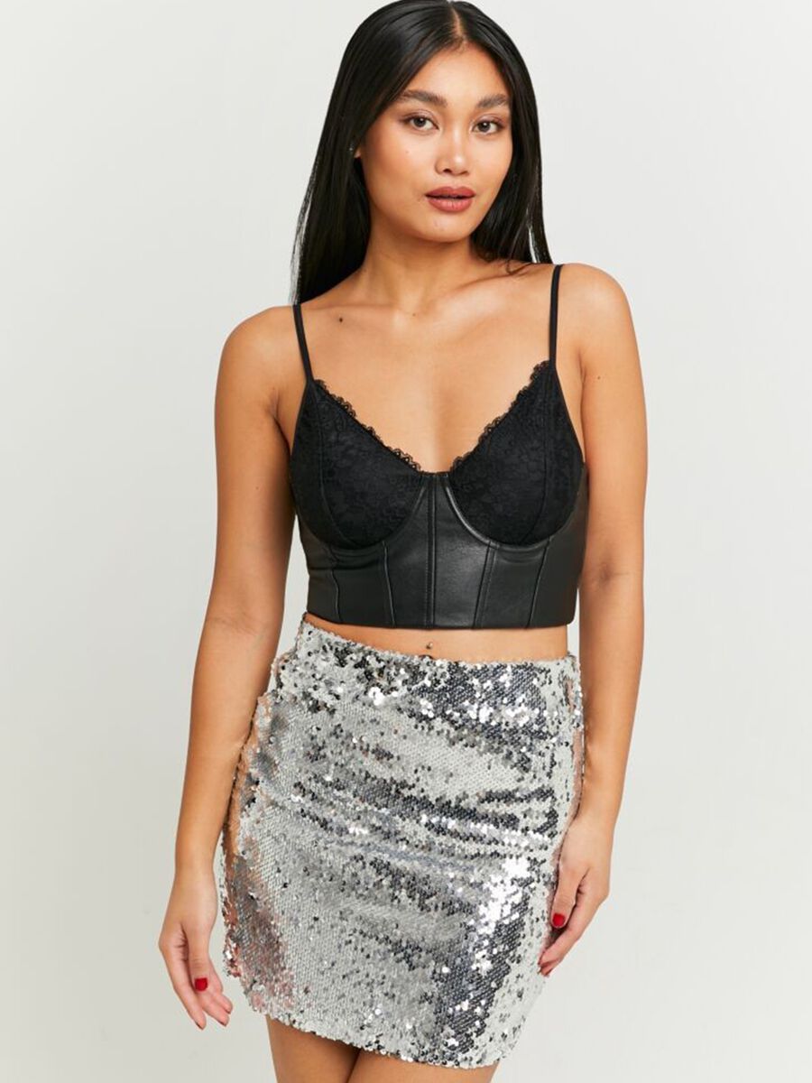 Mini pencil skirt with sequins_0