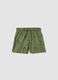 Green pure cotton shorts for children regular fit with prints_0