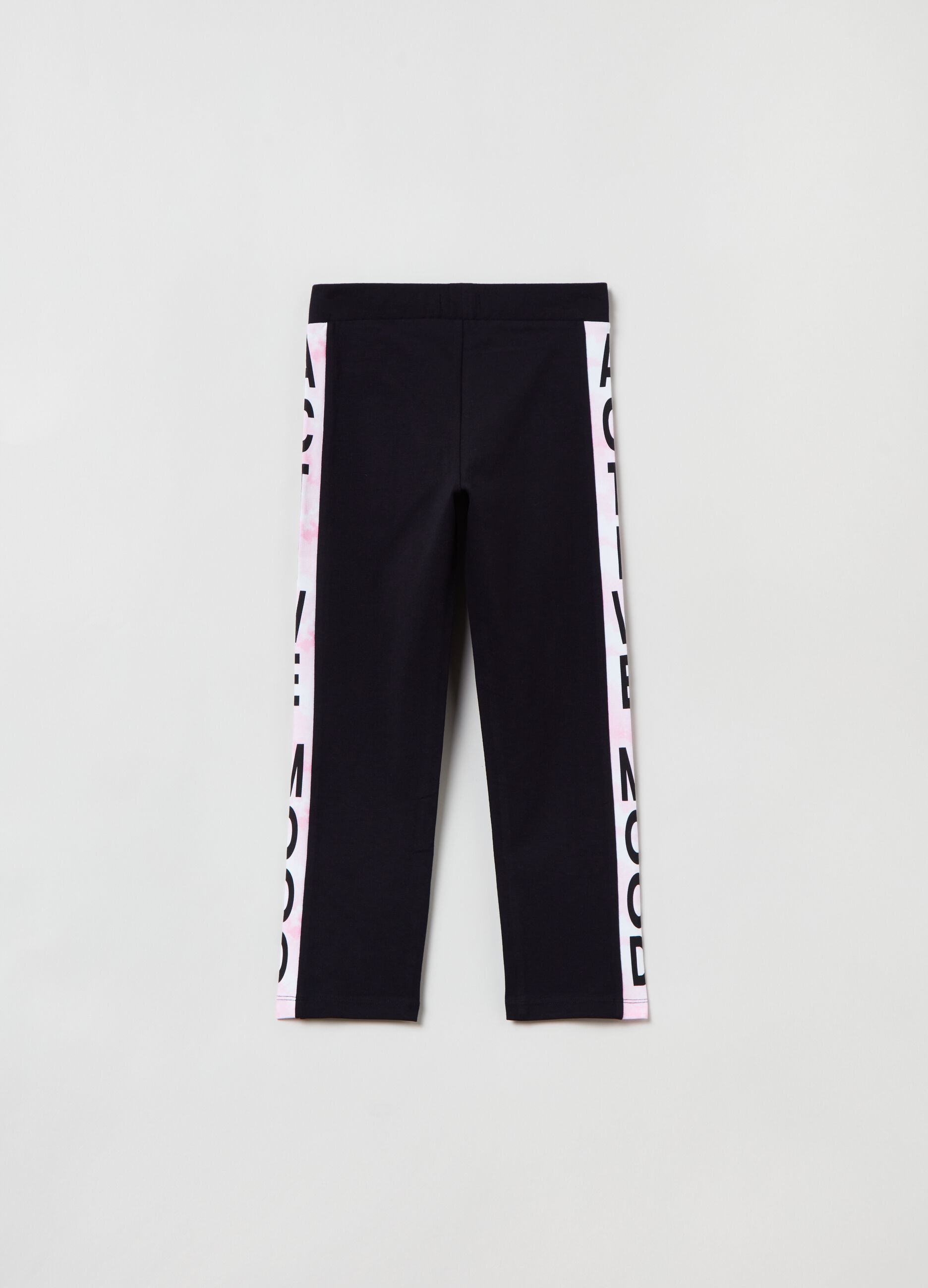 Leggings a tre quarti con stampa lettering_1