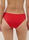 Slip bikini rosso in tessuto elasticizzato con dettagli arricciati regular fit_2