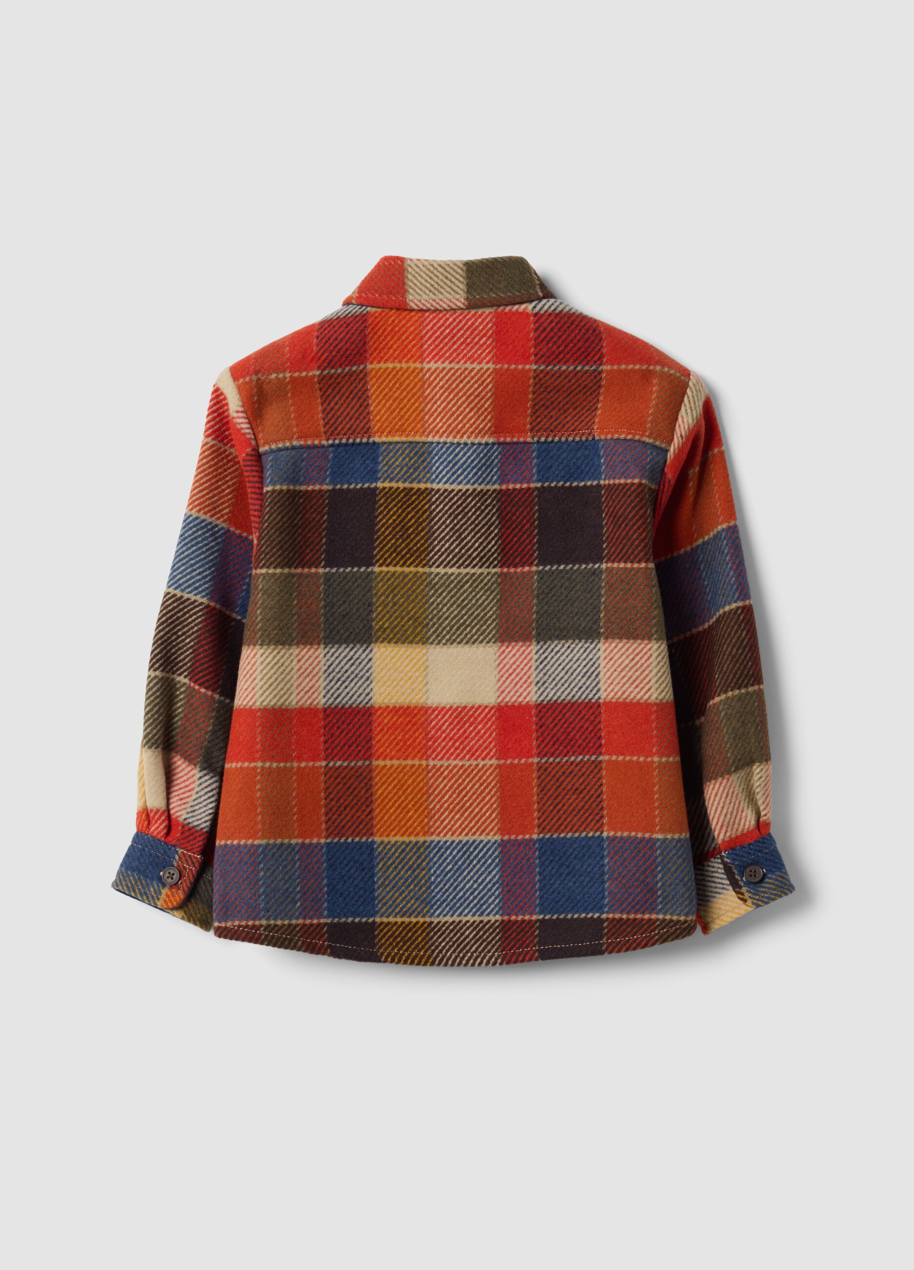 Multicolour checked shirt with classic collar, regular fit