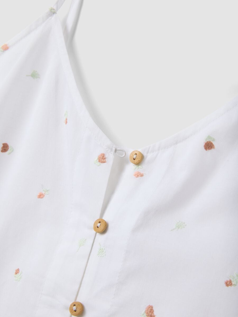 White organic cotton pyjamas with camisole top and shorts_5