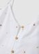 Pigiama bianco in puro cotone con top a spalline e shorts regular fit_5
