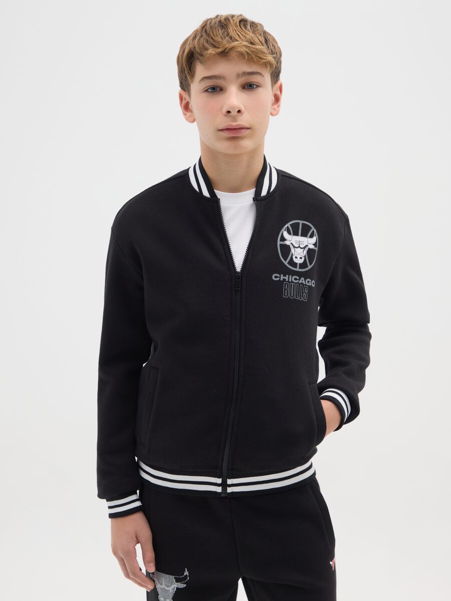 Boys' black cotton blend sweatshirt regular fit Chicago Bulls_0